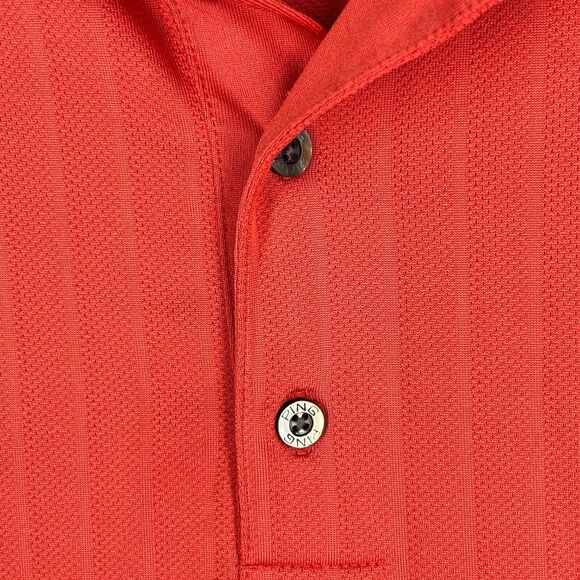 PING POLO‎ SHIRT MENS EXTRA LARGE ORANGE GOLFING COLLAR SHORT-SLEEVE PERFORMANCE - Picture 4 of 11